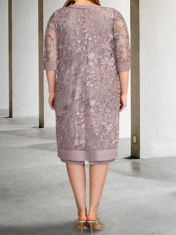 Sheath/Column Mother of the Bride Dresses with Jacket by Dreamylily