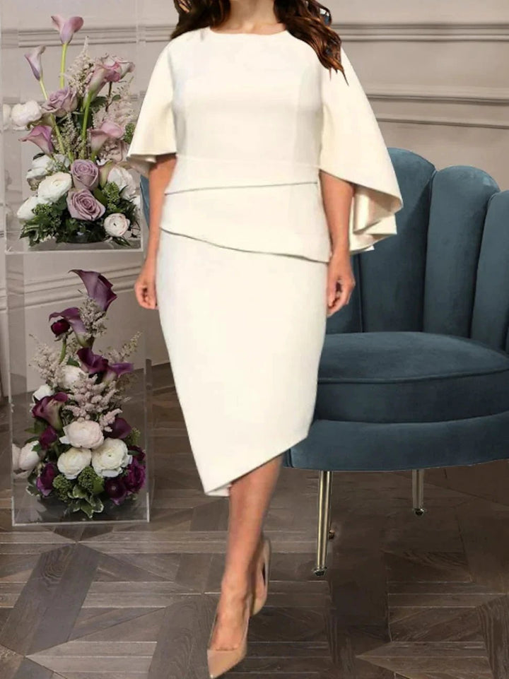 Sheath/Column Mother of the Bride Dresses with Ruffles by Dreamylily