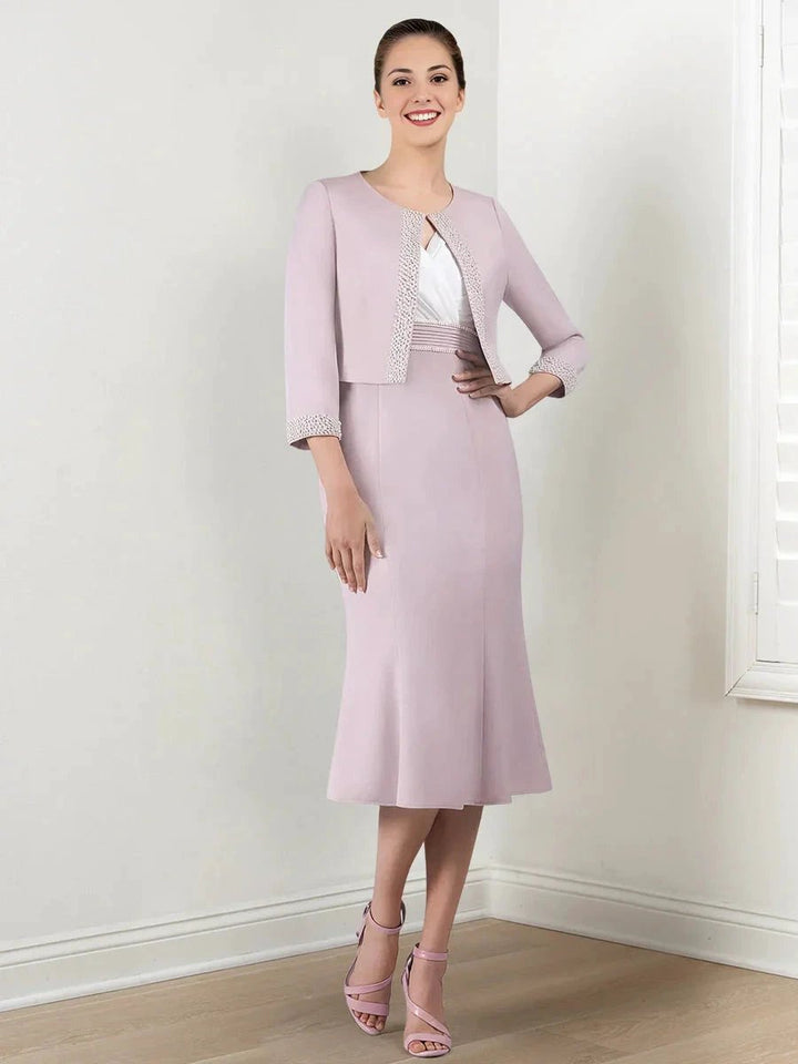 Sheath/Column Mother of the Bride Dresses with Jacket &amp; Beading by Dreamylily
