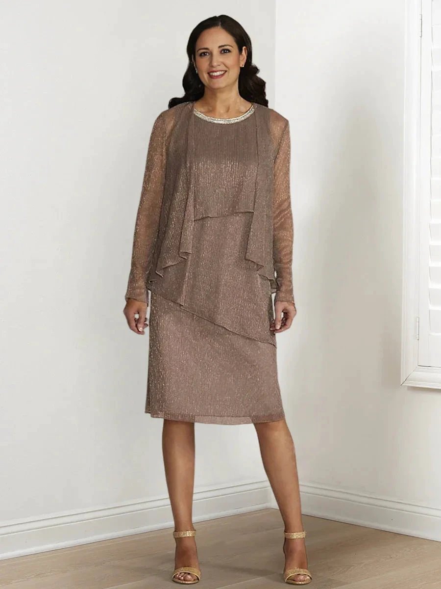 Sheath/Column Mother of the Bride Dresses with Sequins &amp; Jacket by Dreamylily