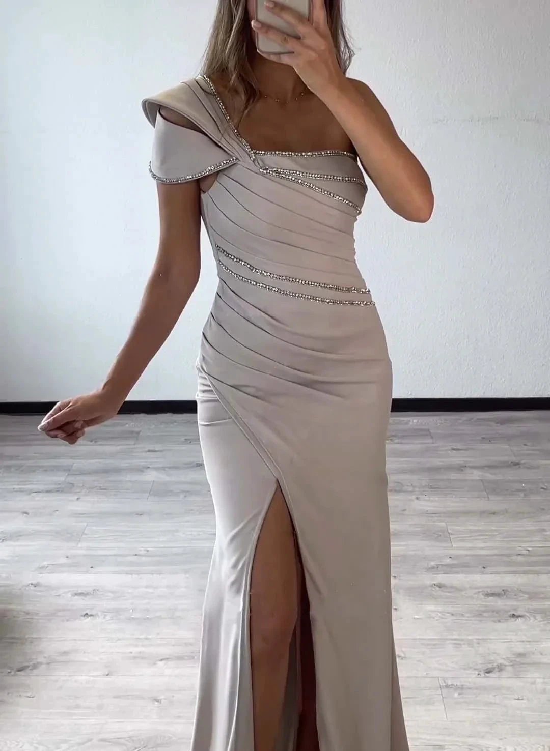 Mermaid/Trumpet One-Shoulder Sleeveless Floor-Length Mother of the Bride Dresses by Dreamylily
