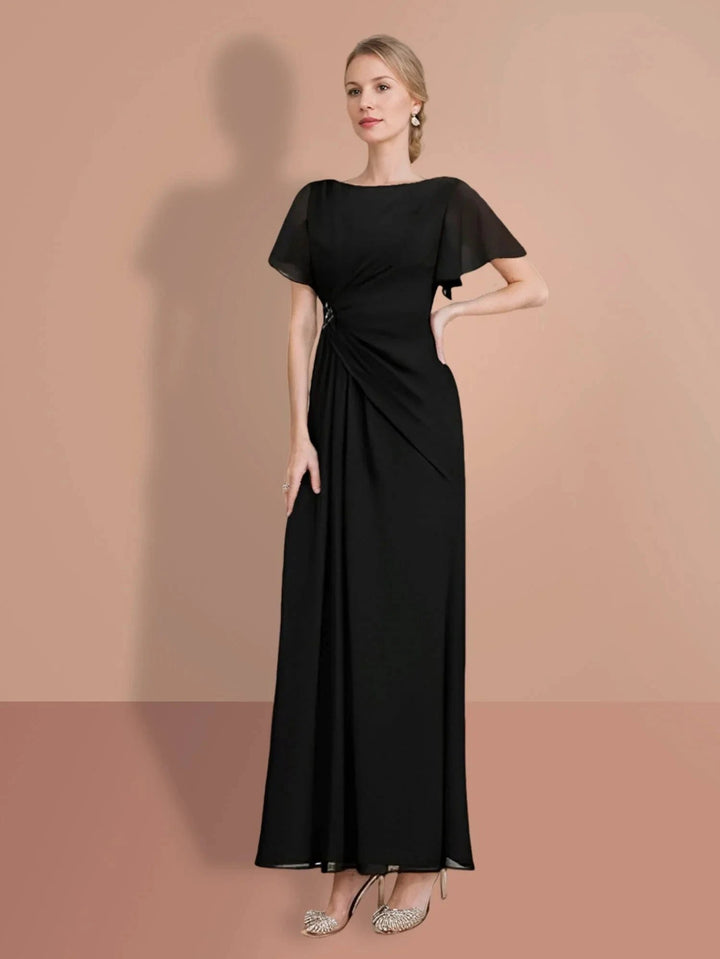 Sheath/Column Ankle-Length Short Sleeves Mother of the Bride Dresses by Dreamylily
