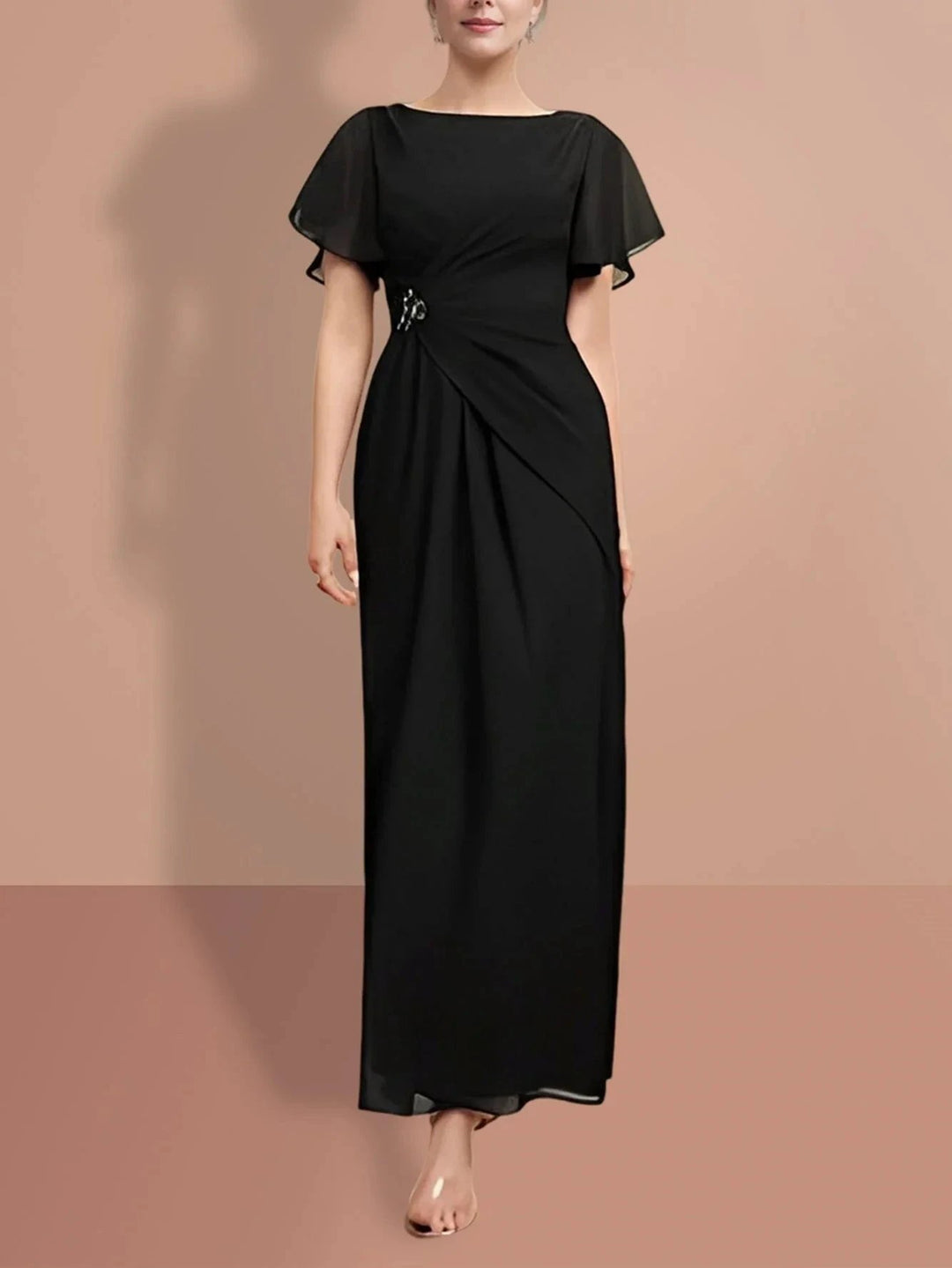 Sheath/Column Ankle-Length Short Sleeves Mother of the Bride Dresses by Dreamylily