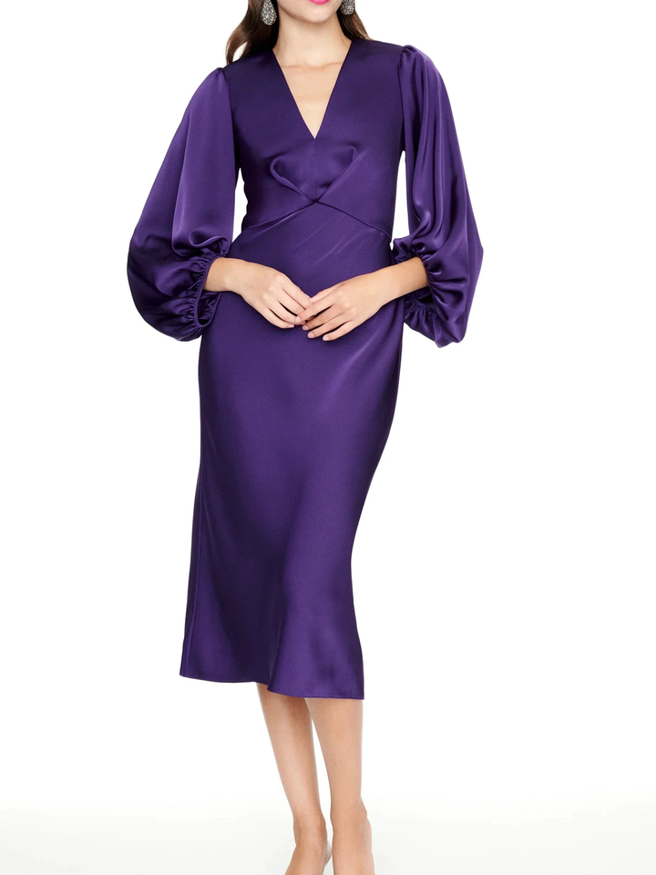Sheath/Column V Neck Tea Length Mother of the Bride Dresses by Dreamylily