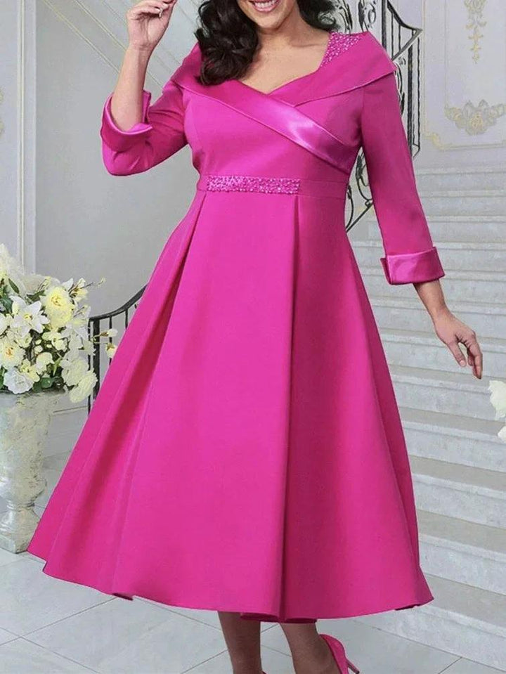 A-Line/Princess V-Neck Plus Size Mother of the Bride Dresses by Dreamylily