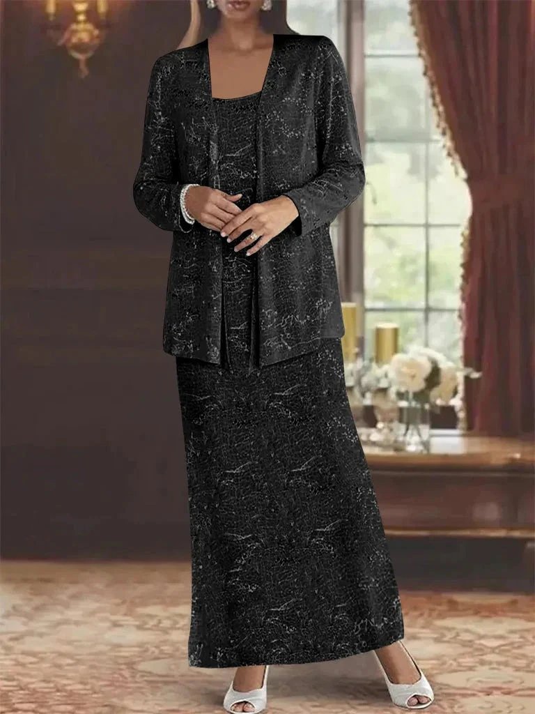 Chiffon Mother of the Bride Dresses with Sequins &amp; Jacket by Dreamylily