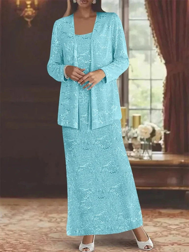 Chiffon Mother of the Bride Dresses with Sequins &amp; Jacket by Dreamylily