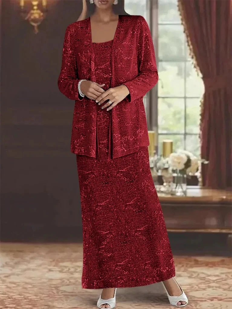 Chiffon Mother of the Bride Dresses with Sequins &amp; Jacket by Dreamylily
