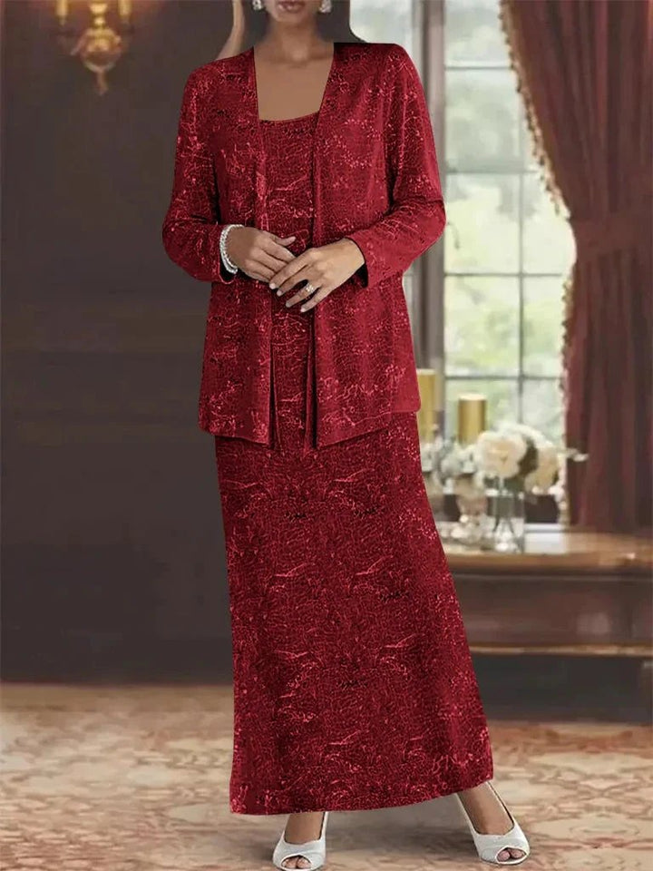 Chiffon Mother of the Bride Dresses with Sequins &amp; Jacket by Dreamylily