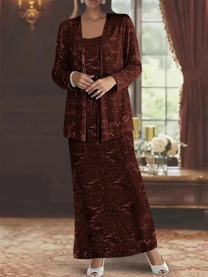 Chiffon Mother of the Bride Dresses with Sequins &amp; Jacket by Dreamylily