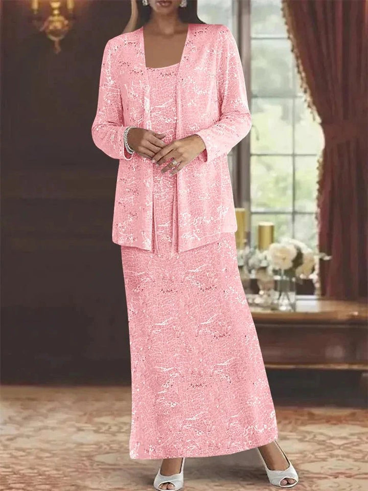 Chiffon Mother of the Bride Dresses with Sequins &amp; Jacket by Dreamylily