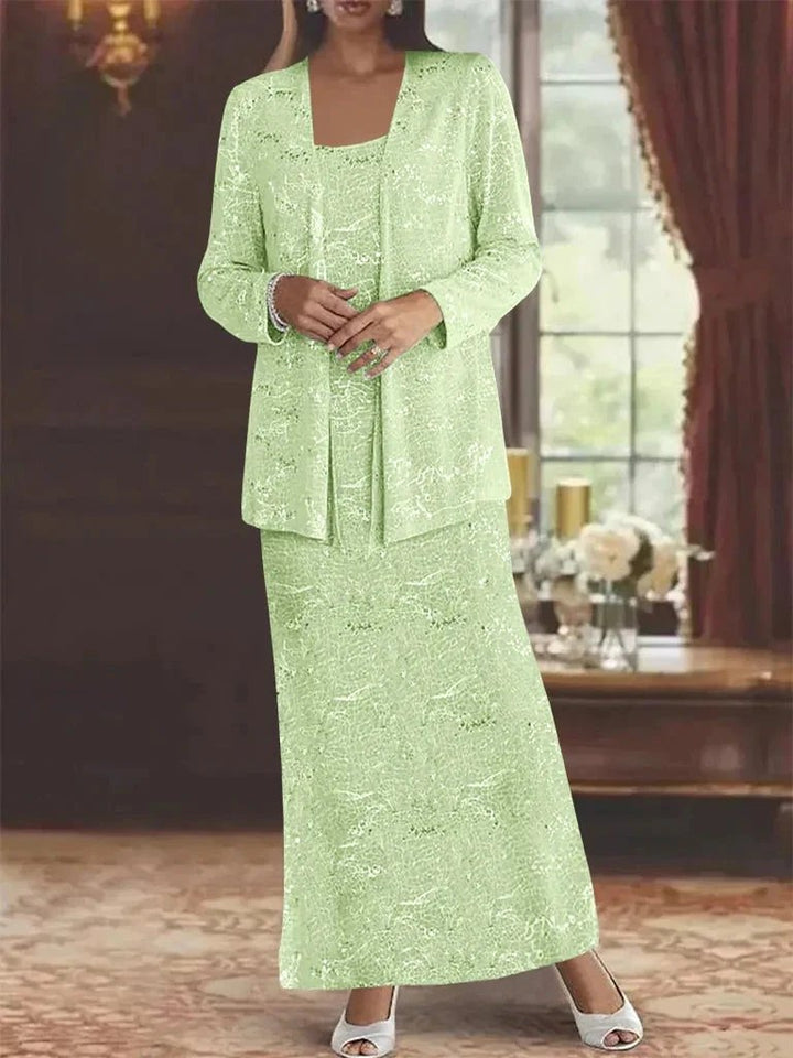 Chiffon Mother of the Bride Dresses with Sequins &amp; Jacket by Dreamylily