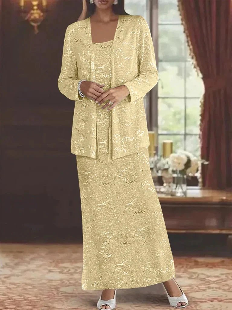 Chiffon Mother of the Bride Dresses with Sequins &amp; Jacket by Dreamylily