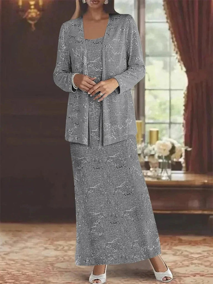 Chiffon Mother of the Bride Dresses with Sequins &amp; Jacket by Dreamylily