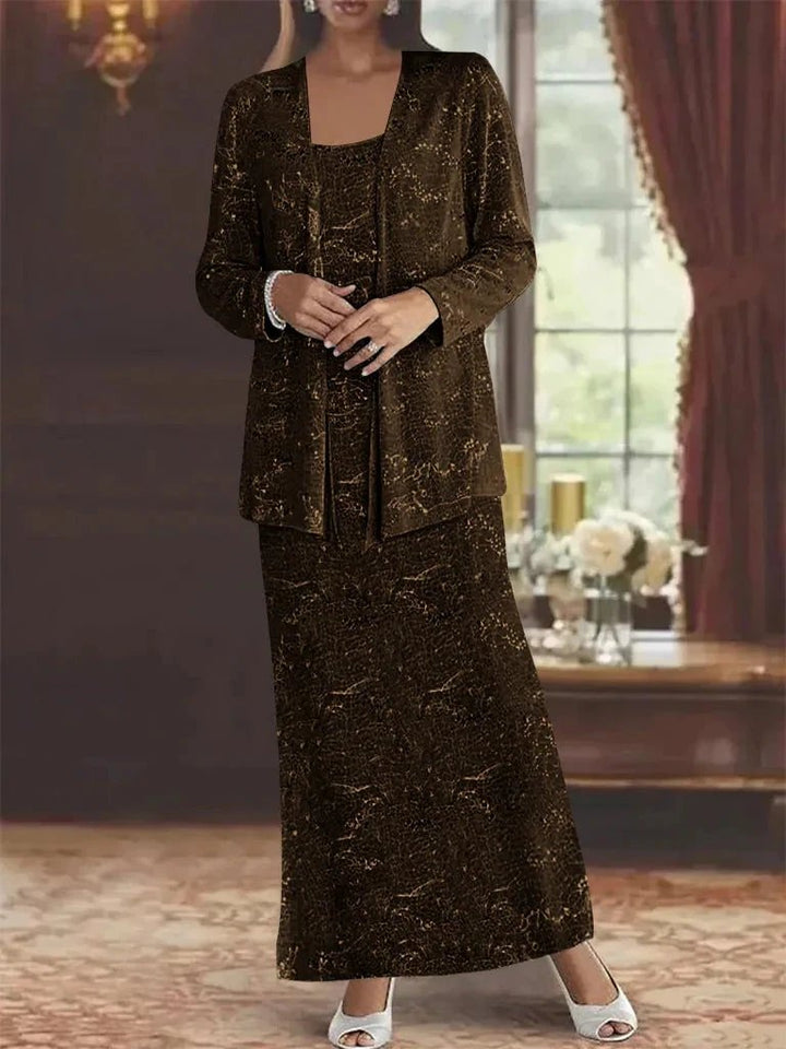 Chiffon Mother of the Bride Dresses with Sequins &amp; Jacket by Dreamylily