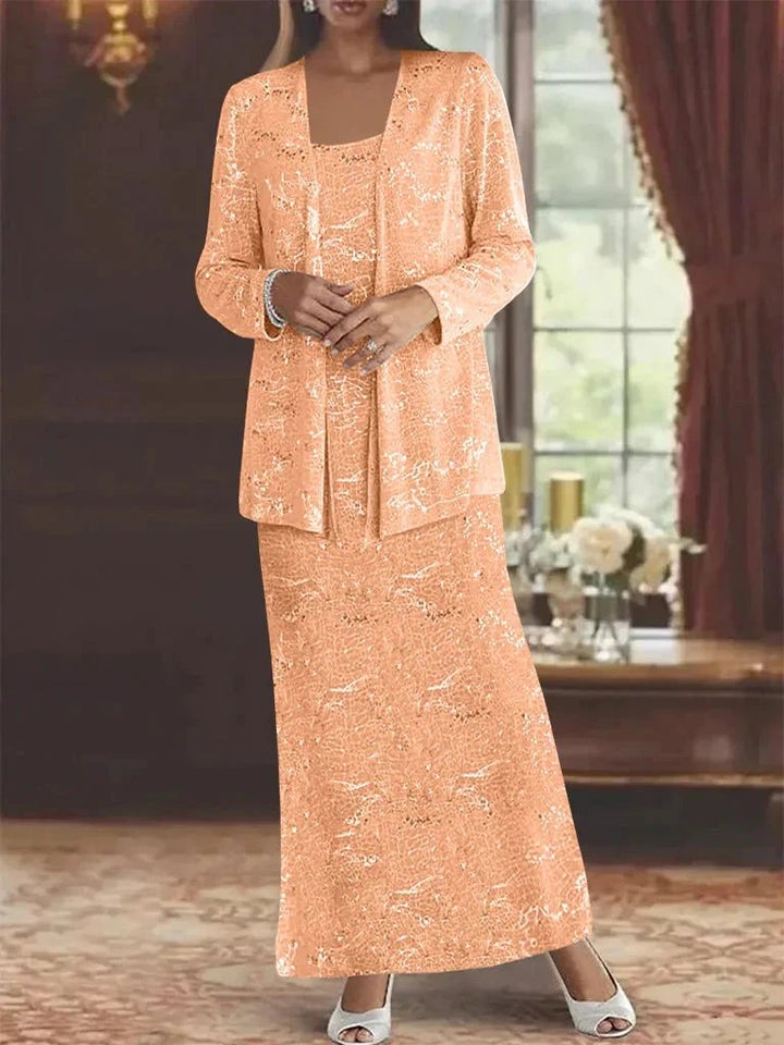 Chiffon Mother of the Bride Dresses with Sequins &amp; Jacket by Dreamylily
