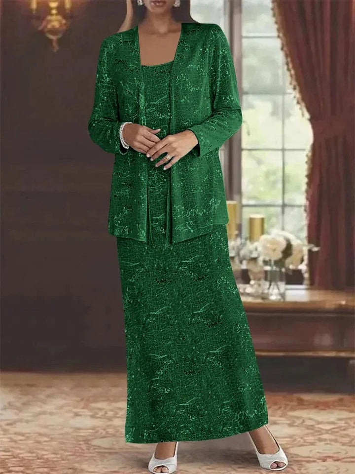 Chiffon Mother of the Bride Dresses with Sequins &amp; Jacket by Dreamylily