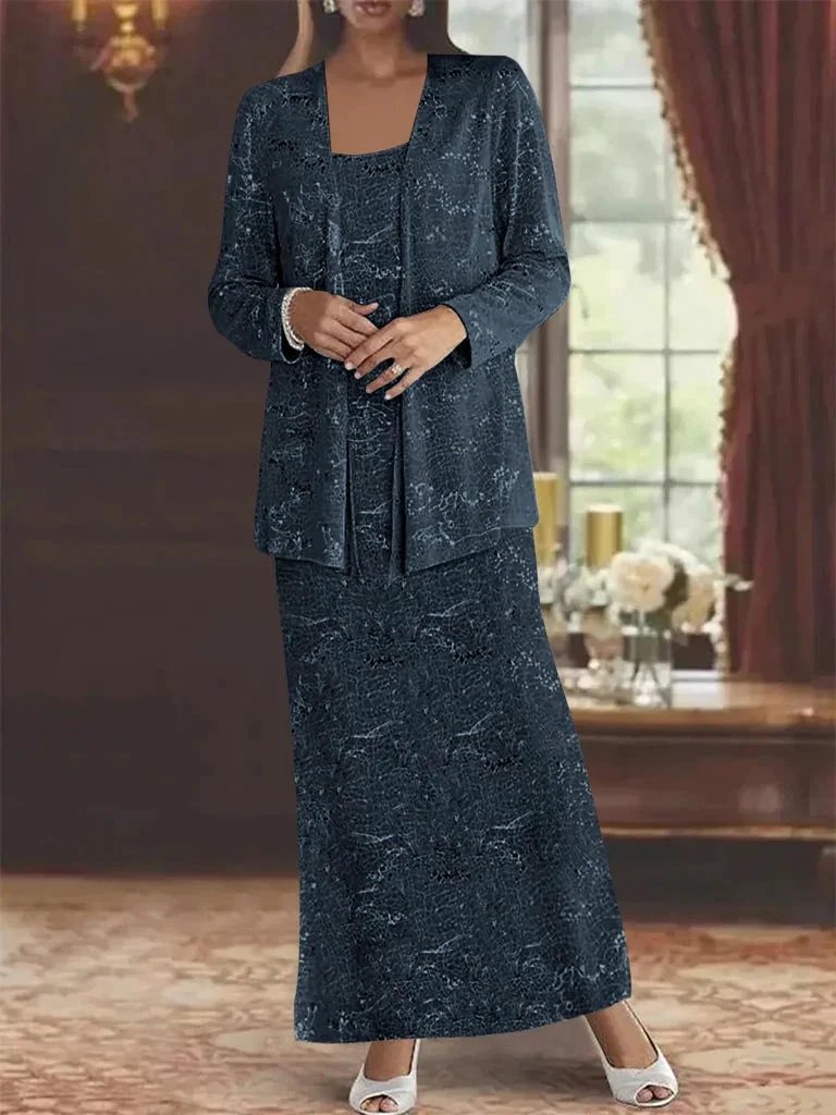 Chiffon Mother of the Bride Dresses with Sequins &amp; Jacket by Dreamylily