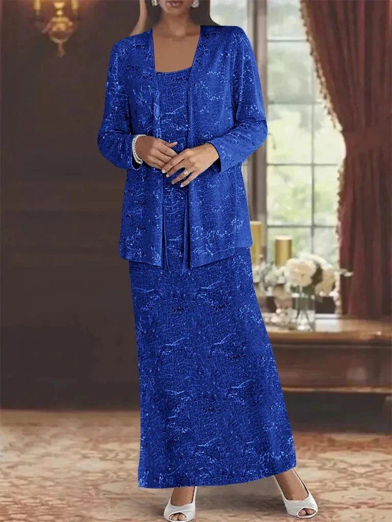 Chiffon Mother of the Bride Dresses with Sequins &amp; Jacket by Dreamylily