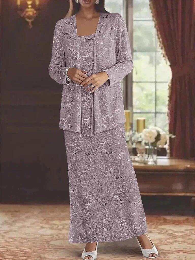 Chiffon Mother of the Bride Dresses with Sequins &amp; Jacket by Dreamylily
