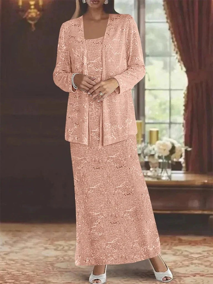 Chiffon Mother of the Bride Dresses with Sequins &amp; Jacket by Dreamylily