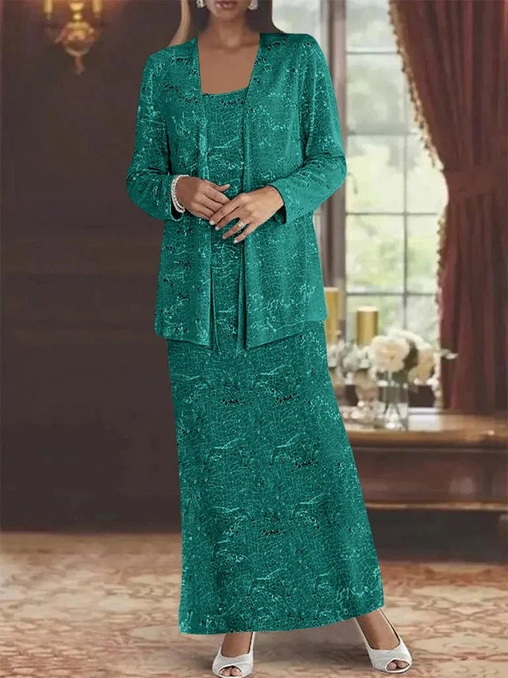 Chiffon Mother of the Bride Dresses with Sequins &amp; Jacket by Dreamylily