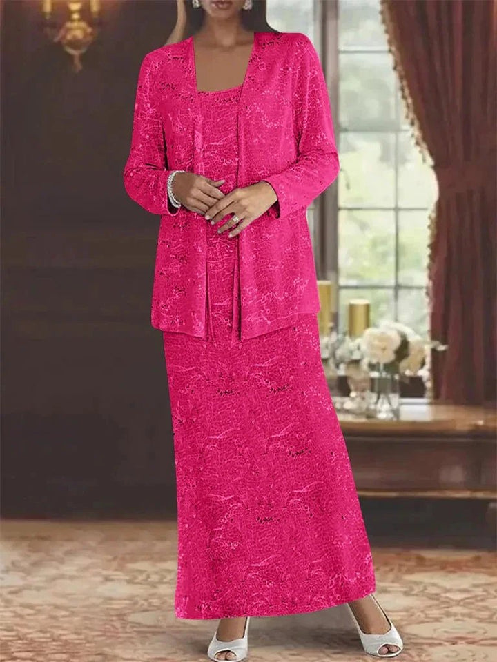 Chiffon Mother of the Bride Dresses with Sequins &amp; Jacket by Dreamylily