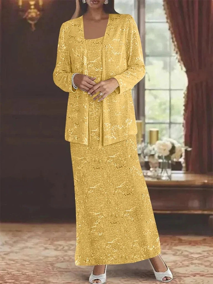 Chiffon Mother of the Bride Dresses with Sequins &amp; Jacket by Dreamylily