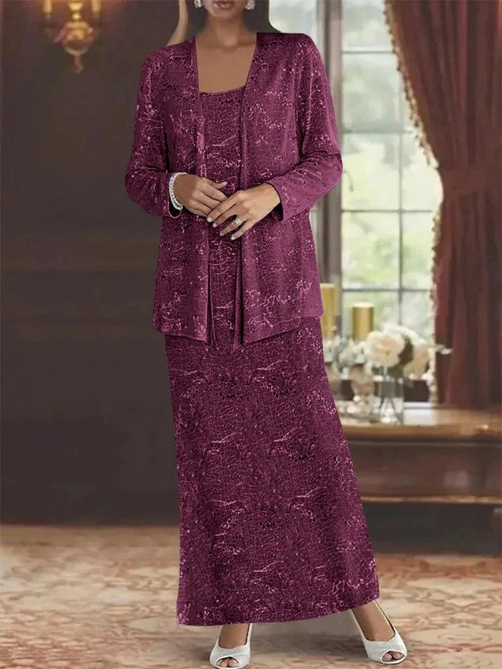 Chiffon Mother of the Bride Dresses with Sequins &amp; Jacket by Dreamylily