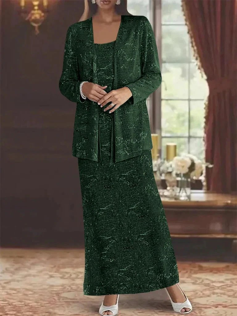 Chiffon Mother of the Bride Dresses with Sequins &amp; Jacket by Dreamylily