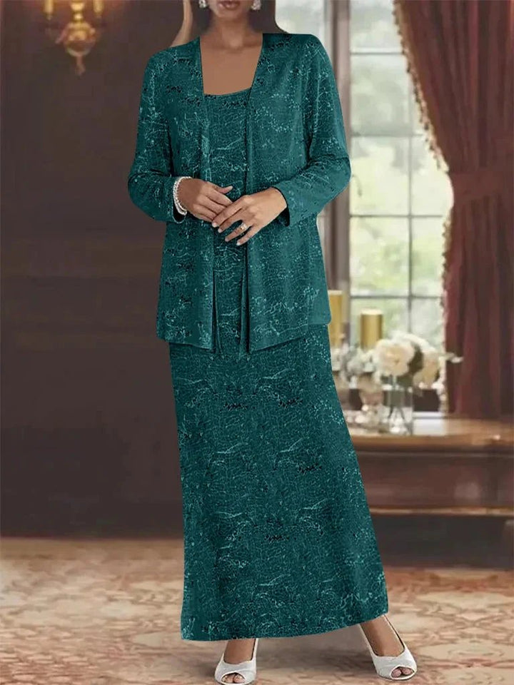Chiffon Mother of the Bride Dresses with Sequins &amp; Jacket by Dreamylily