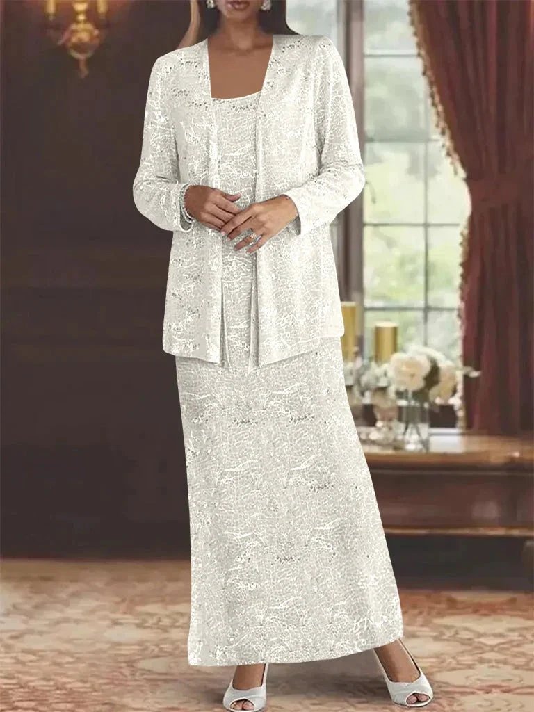 Chiffon Mother of the Bride Dresses with Sequins &amp; Jacket by Dreamylily
