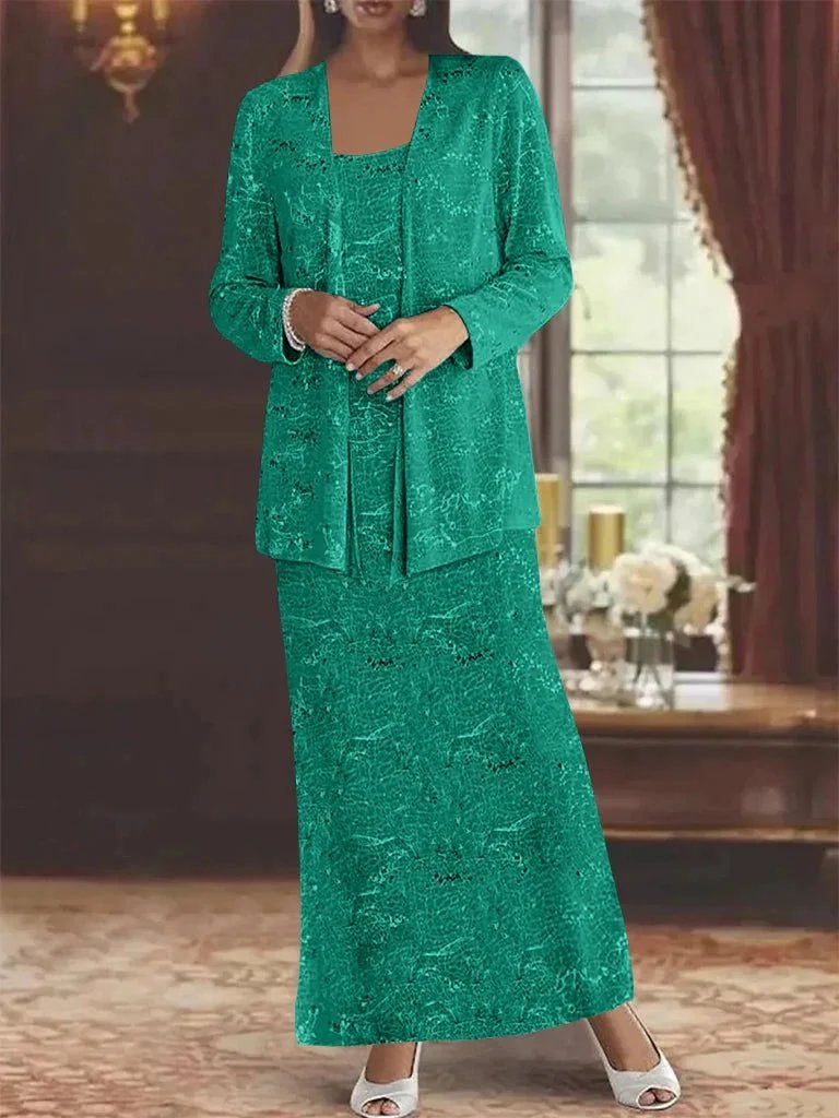 Chiffon Mother of the Bride Dresses with Sequins &amp; Jacket by Dreamylily