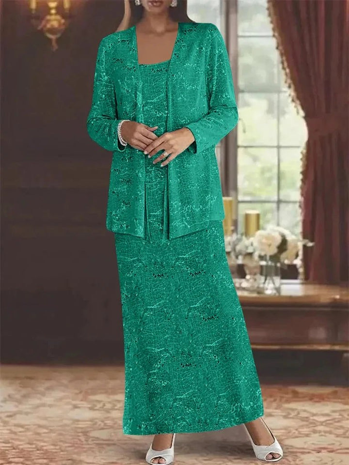 Chiffon Mother of the Bride Dresses with Sequins &amp; Jacket by Dreamylily