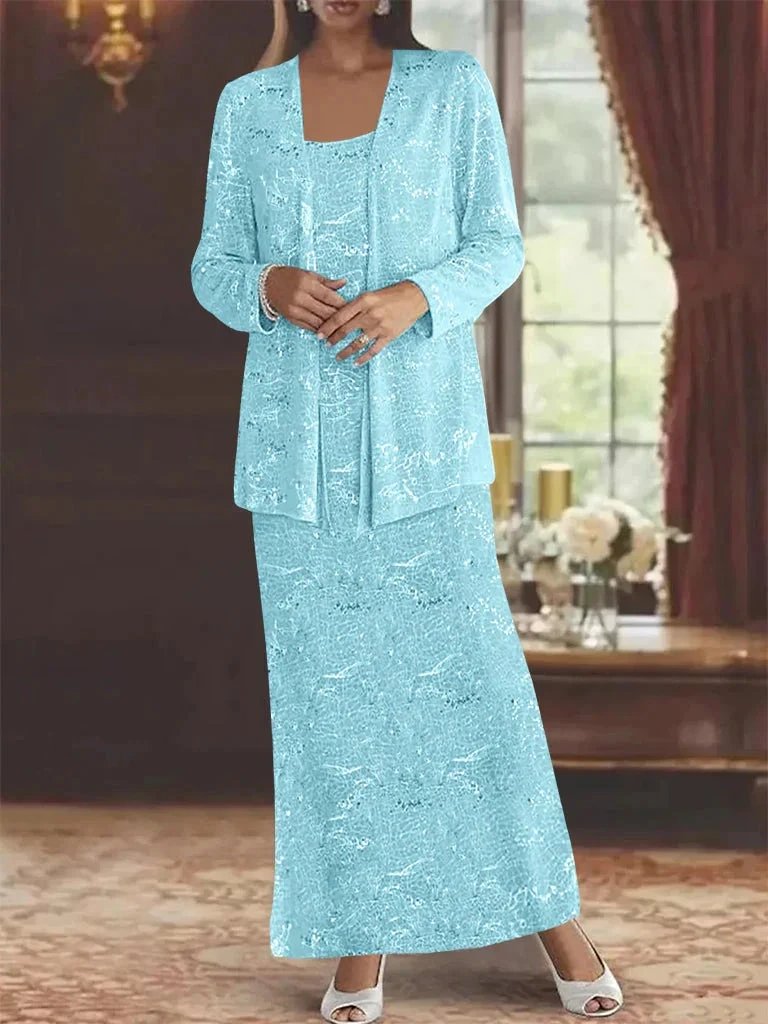 Chiffon Mother of the Bride Dresses with Sequins &amp; Jacket by Dreamylily