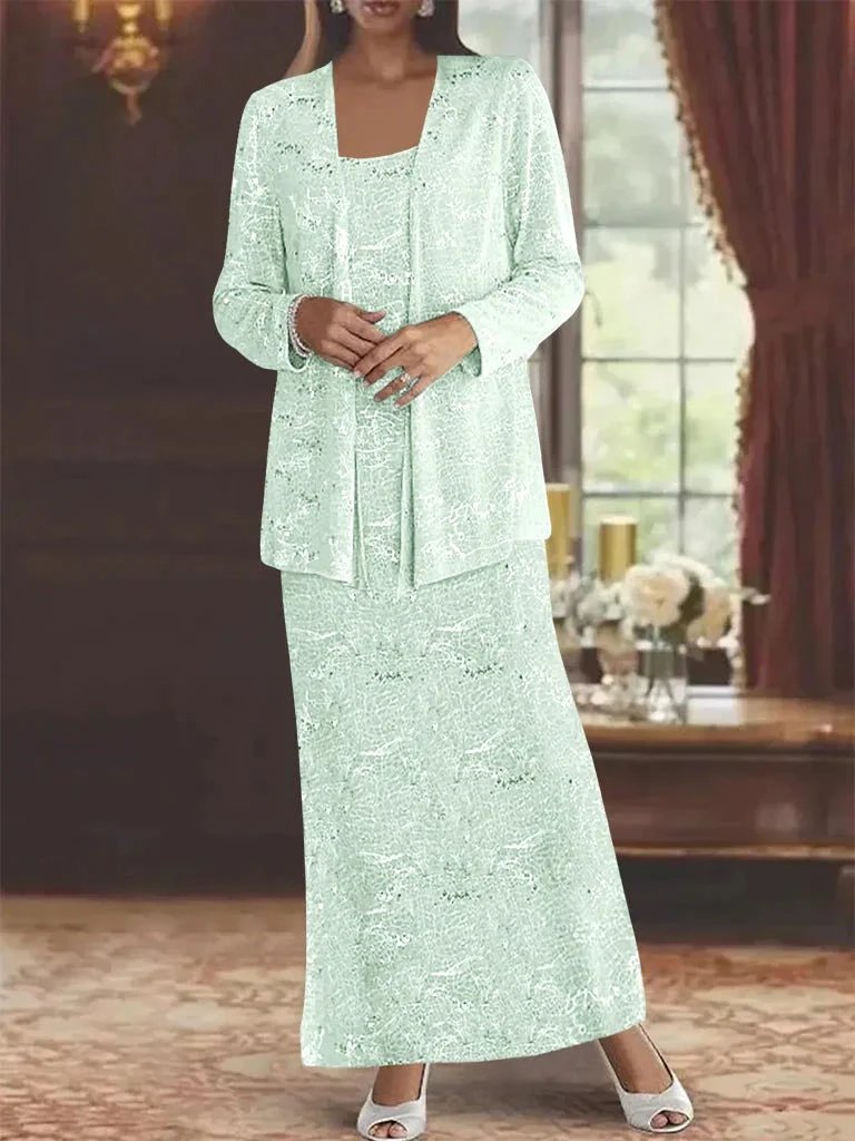 Chiffon Mother of the Bride Dresses with Sequins &amp; Jacket by Dreamylily
