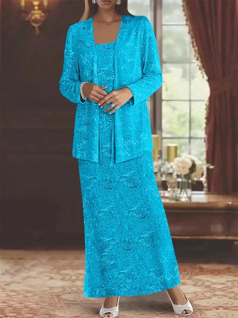 Chiffon Mother of the Bride Dresses with Sequins &amp; Jacket by Dreamylily
