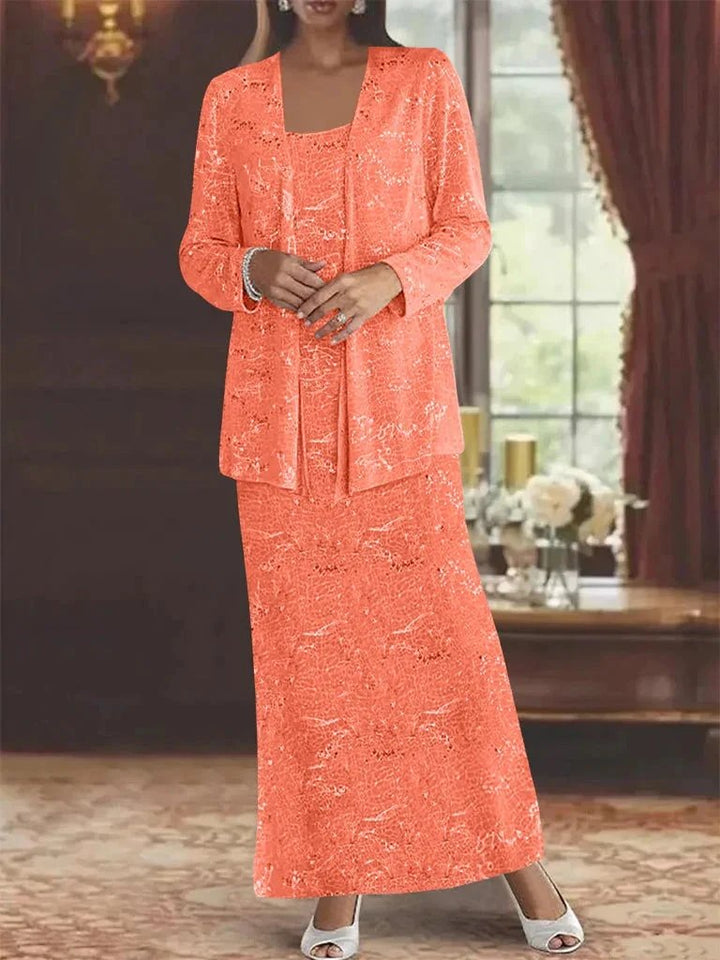 Chiffon Mother of the Bride Dresses with Sequins &amp; Jacket by Dreamylily