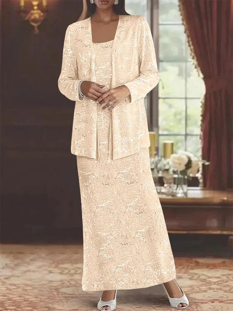 Chiffon Mother of the Bride Dresses with Sequins &amp; Jacket by Dreamylily