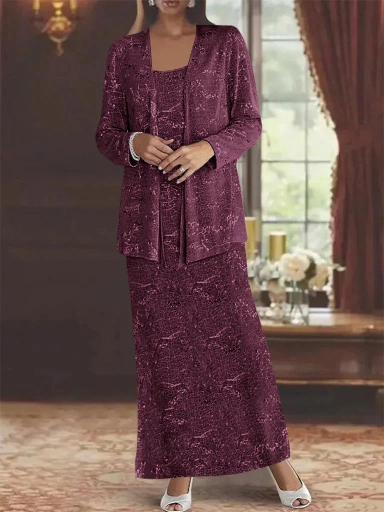 Chiffon Mother of the Bride Dresses with Sequins &amp; Jacket by Dreamylily