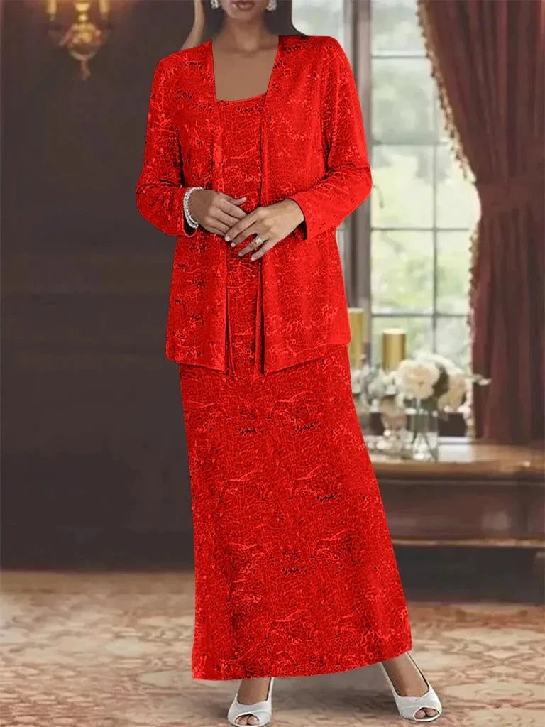 Chiffon Mother of the Bride Dresses with Sequins &amp; Jacket by Dreamylily