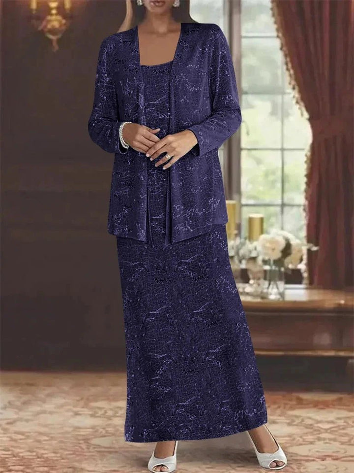 Chiffon Mother of the Bride Dresses with Sequins &amp; Jacket by Dreamylily