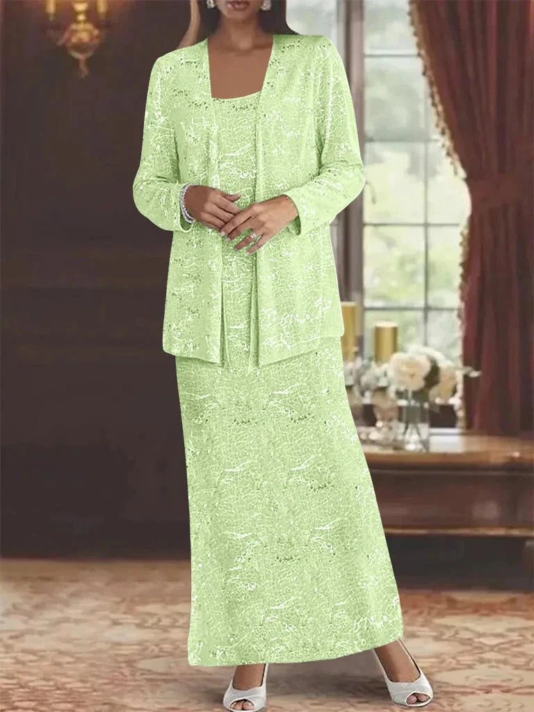 Chiffon Mother of the Bride Dresses with Sequins &amp; Jacket by Dreamylily