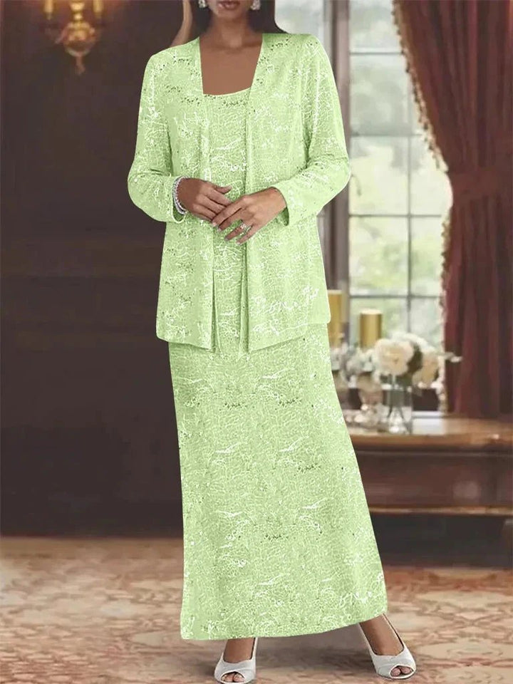 Chiffon Mother of the Bride Dresses with Sequins &amp; Jacket by Dreamylily