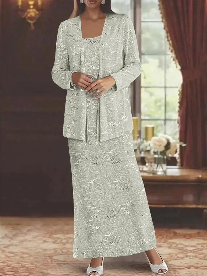 Chiffon Mother of the Bride Dresses with Sequins &amp; Jacket by Dreamylily