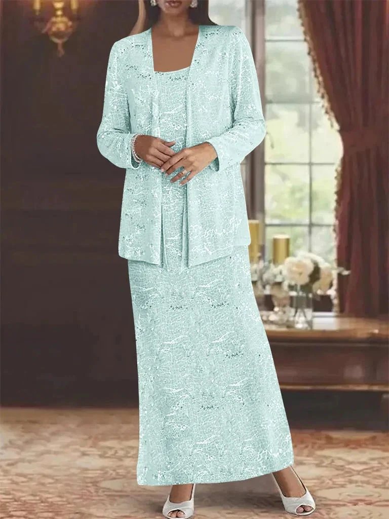 Chiffon Mother of the Bride Dresses with Sequins &amp; Jacket by Dreamylily