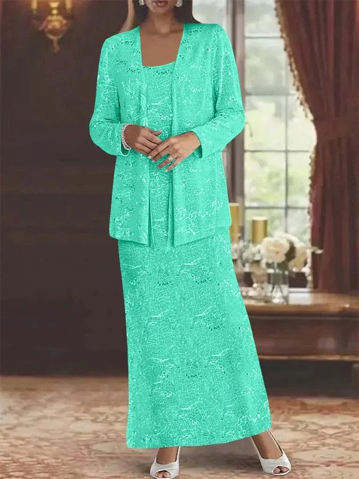 Chiffon Mother of the Bride Dresses with Sequins &amp; Jacket by Dreamylily