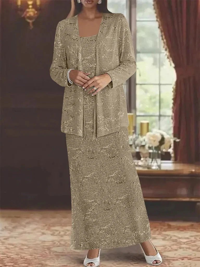 Chiffon Mother of the Bride Dresses with Sequins &amp; Jacket by Dreamylily