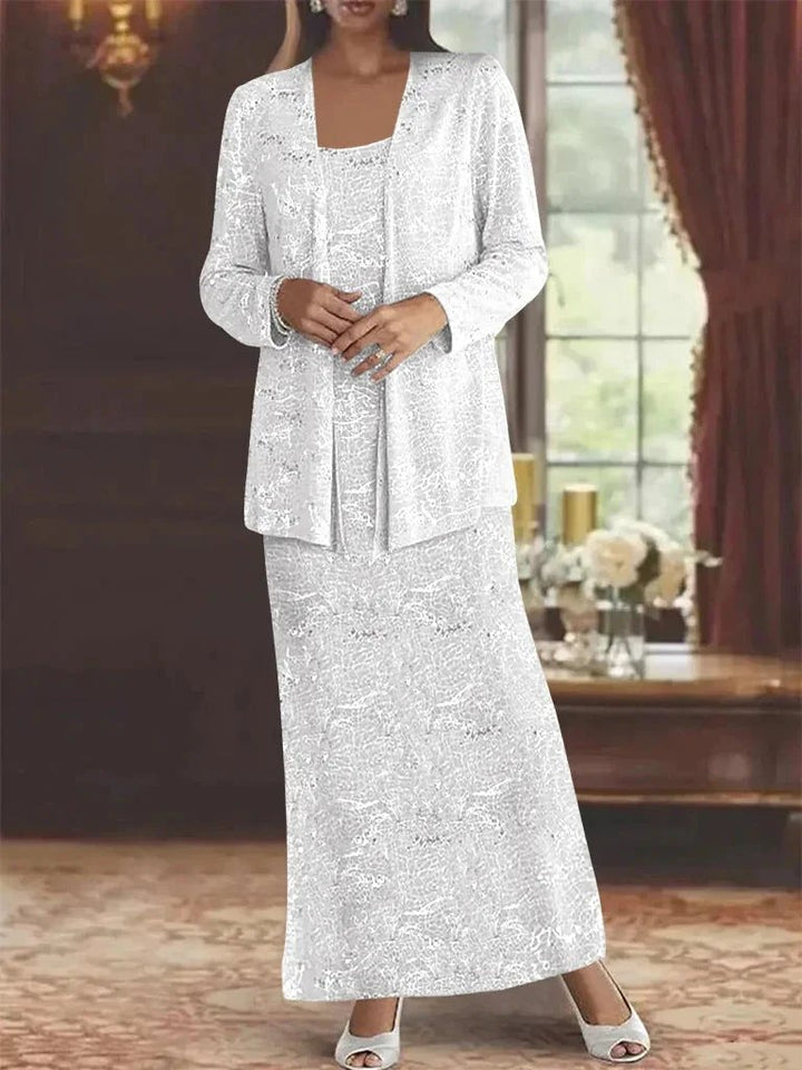 Chiffon Mother of the Bride Dresses with Sequins &amp; Jacket by Dreamylily