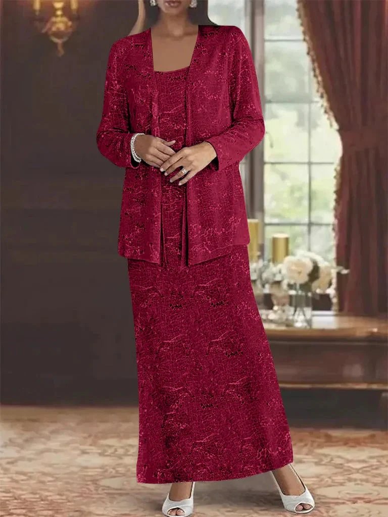 Chiffon Mother of the Bride Dresses with Sequins &amp; Jacket by Dreamylily